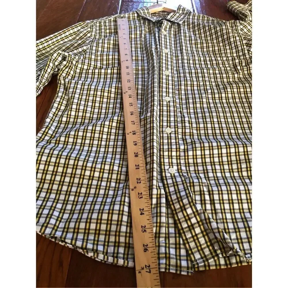 BANANA REPUBLIC Organic Cotton Plaid Multi Button up Shirt SZ M